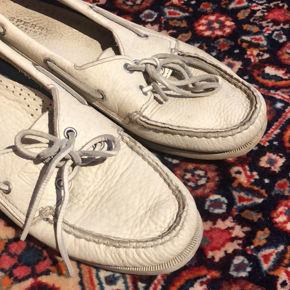 Sperry Topsiders Authentic Original Boat Shoe in White Leather - Picture 2 of 7